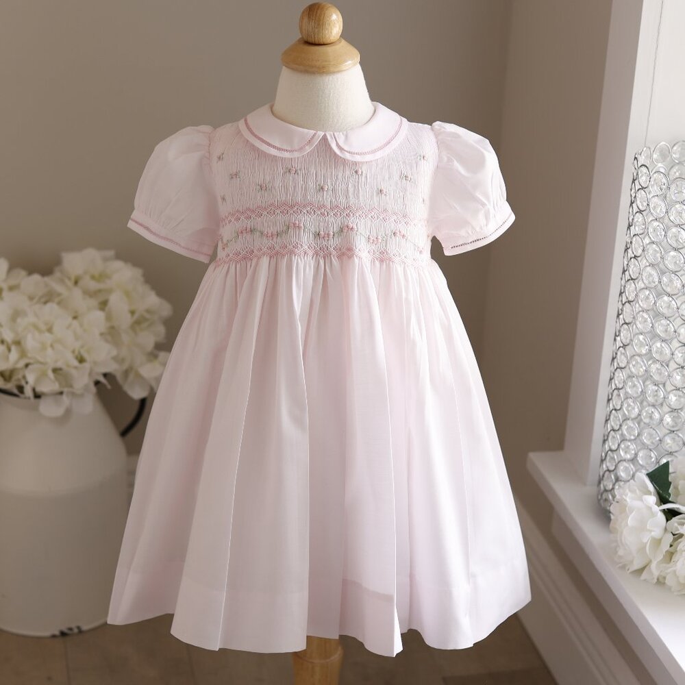 New RARE Pink Smocked Heirloom Dress Feltman Brothers Special Occasion Party NWT